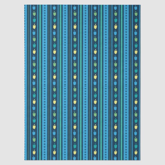 Papel de seda de rayas para fiesta de Hanukkah con (Anverso)