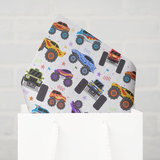 Papel de seda de recorte de camión monstruo, rueda (Bolsa de regalo)