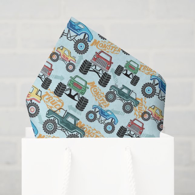 Papel de seda de recorte de camión monstruo, rueda (Bolsa de regalo)