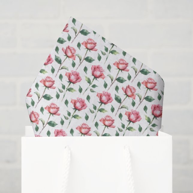 Papel de seda de rosa (Bolsa de regalo)