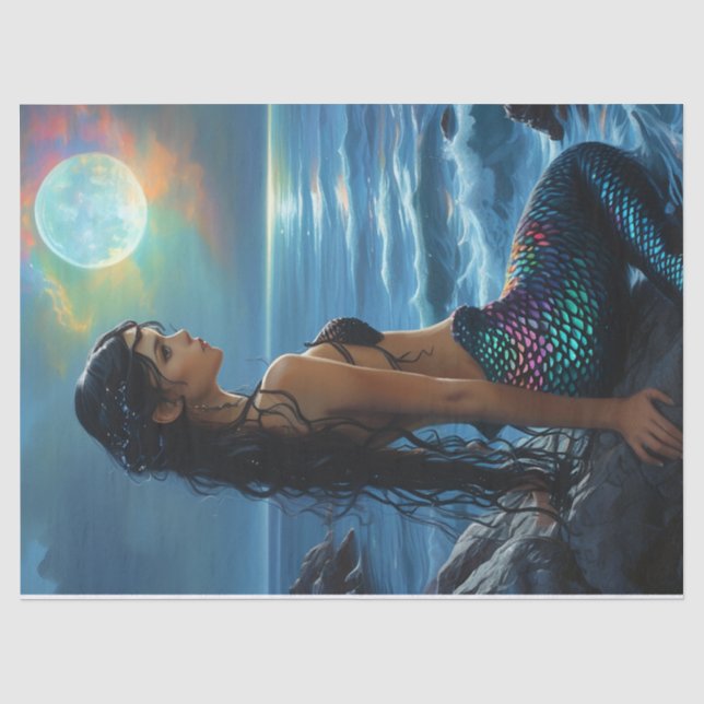 Papel de seda de Sirena y Luna Llena (Anverso)