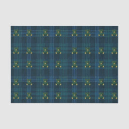 Papel de seda de tartán de peluche azul marino y v
