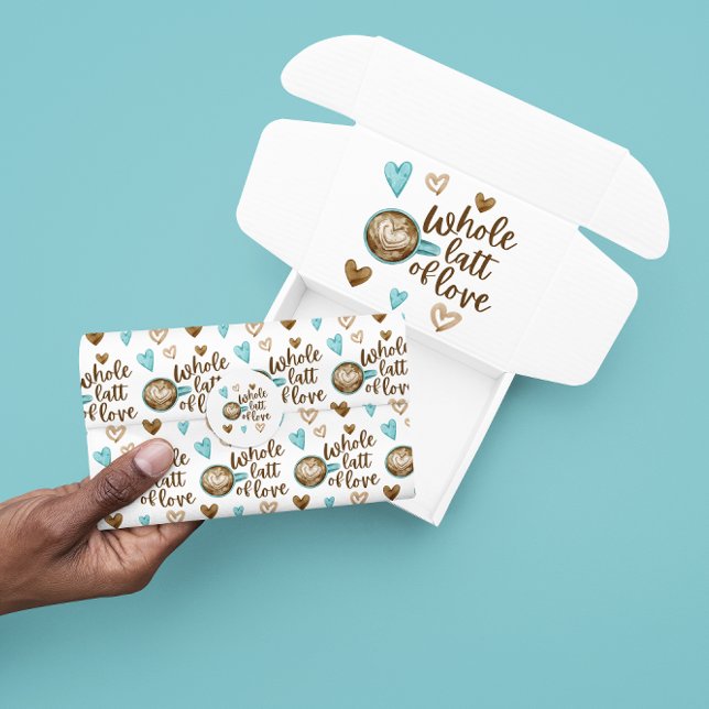 Papel de seda de todo el amor en una lata  (Celebrate a latte lover with this, "Whole latt of love" tissue paper! Matching collection available!)