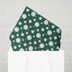 Papel de seda de trébol de cuatro hojas del día de