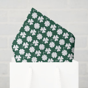 Papel de seda de trébol de cuatro hojas del día de