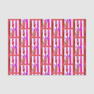 Papel de seda de tulipanes rojos, rosados y morado