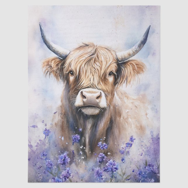Papel de seda de vaca de las Tierras Altas con flo (Anverso)