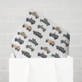 Papel de seda de vehículos militares, decoupage de
