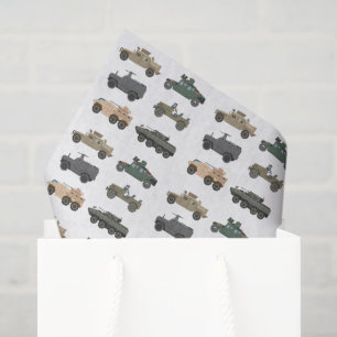 Papel de seda de vehículos militares, decoupage de