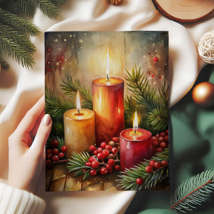 Papel de seda de vela de Navidad invitante con bay
