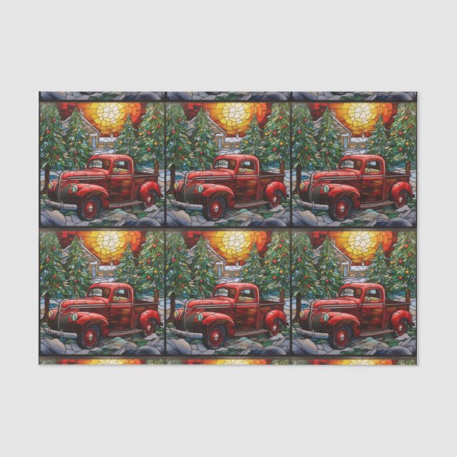 Papel de seda de vidrio emplomado de Navidad 27 (Anverso)