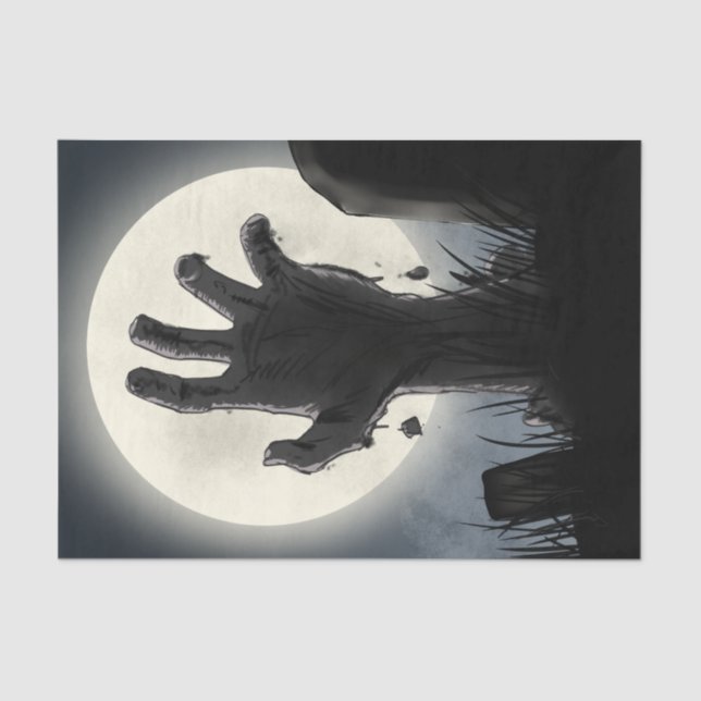 Papel De Seda De vuelta del cementerio zombi de la tumba (Anverso)