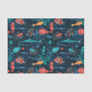 Papel De Seda Debajo de los pescados de mar