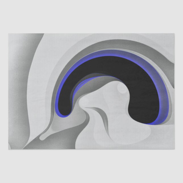 Papel De Seda Debajo del azul: Resumen gris, negro y azul (Anverso)