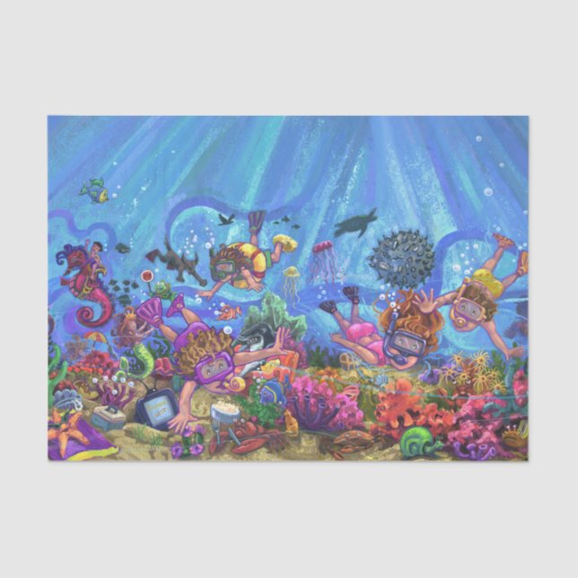Papel De Seda Debajo del mar (Anverso)