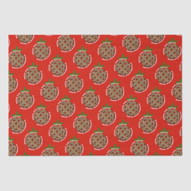 Papel De Seda Deck the Halls with Pickleball Festimes Navidades (Anverso)