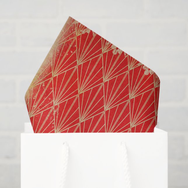 Papel De Seda Deco de arte rojo angustiado (Bolsa de regalo)