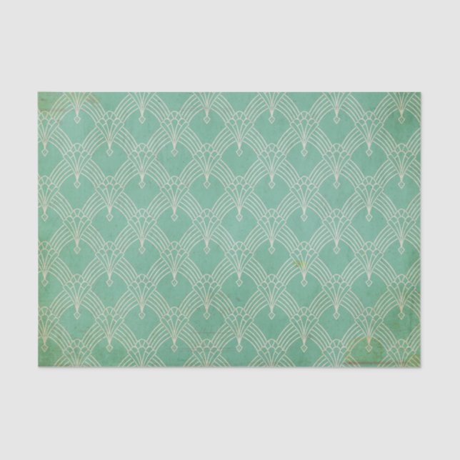 Papel De Seda Deco de arte verde angustiado (Anverso)