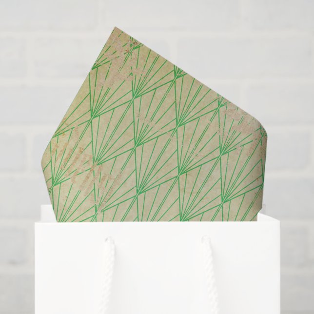 Papel De Seda Deco de arte verde angustiado (Bolsa de regalo)
