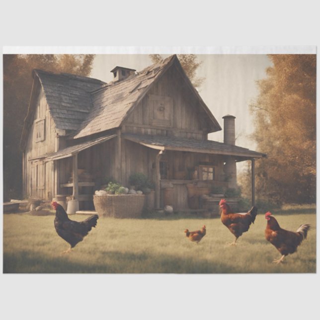 Papel De Seda Decodificación rústica de pollo de 18 libras (Anverso)