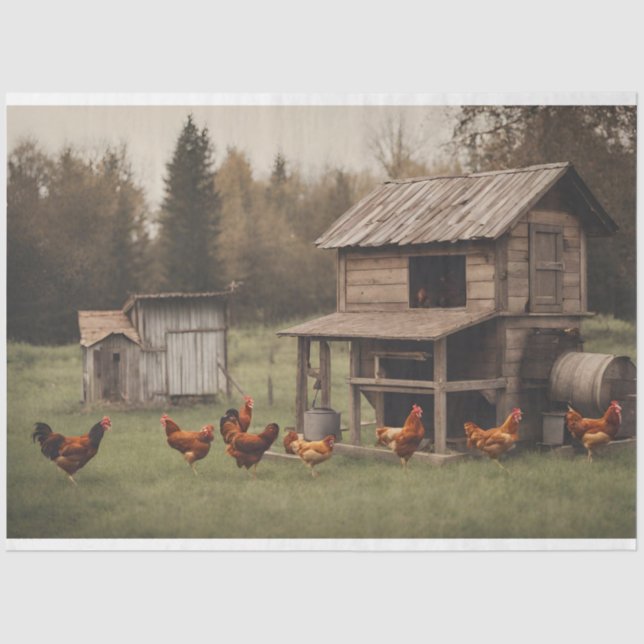 Papel De Seda Decodificación rústica de pollo de 18 libras (Anverso)