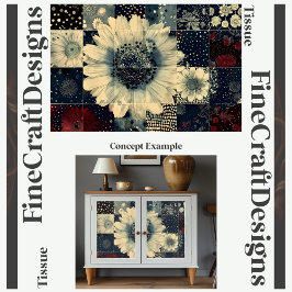 Papel De Seda Decografía aleatoria de mosaico floral derecha 152