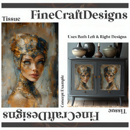 Papel De Seda Decograma de pintura de aceite de mujer metálica a