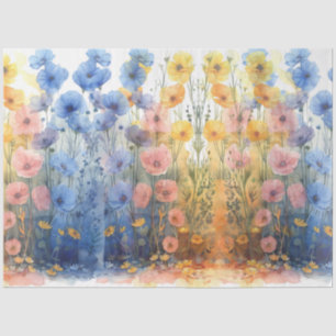 Papel De Seda Decoloración de color azul y amarillo