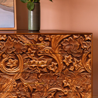 Papel De Seda Decoloración de flores de baile de cuero con herra