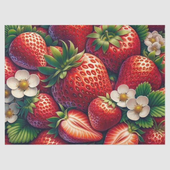 Papel De Seda Decoloración de fresas (Anverso)