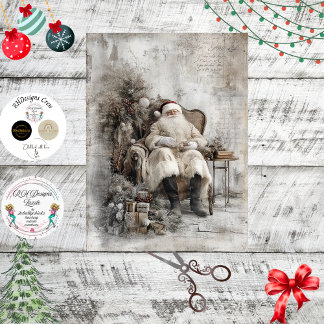 Papel De Seda Decoloración de la silla y el árbol de color vinta