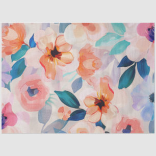 Papel De Seda Decoloración de las flores pintadas de color de ag