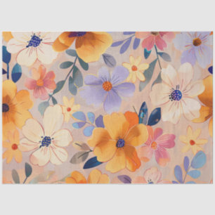 Papel De Seda Decoloración de las flores pintadas de color de ag