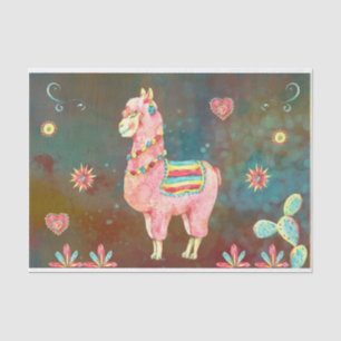 Papel De Seda Decoloración de Llama de acuarela rosa
