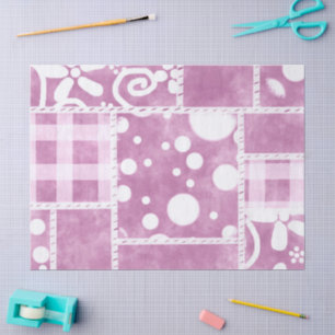 Papel De Seda Decoloración del patrón floral rosado del montón d