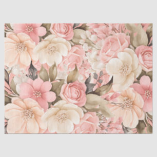 Papel De Seda Decoloración Floral Rosa Pinta Inspirada En La Vin