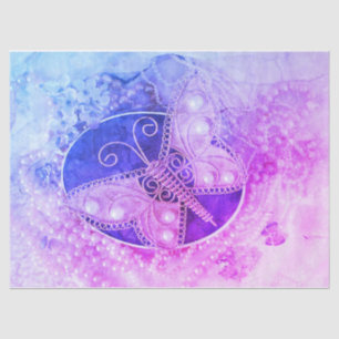 Papel De Seda Decoloración rosa morado romántico de mariposa