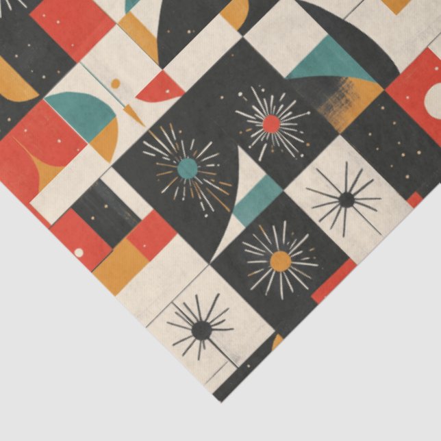 Papel De Seda Decomiso de Navidades Retro Black Red Green (Detalle)