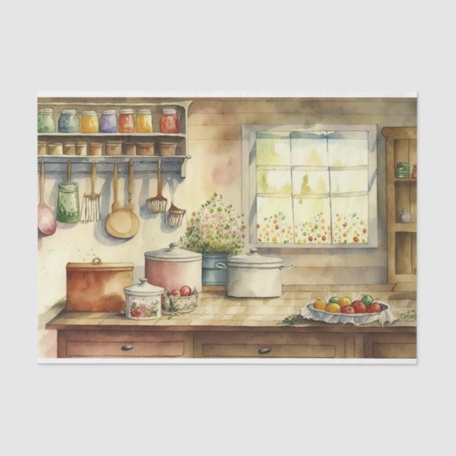 Papel De Seda Decoración acuática Cocina de campo (Anverso)