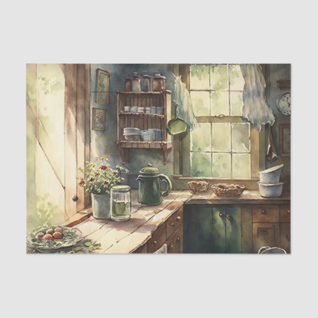 Papel De Seda Decoración acuática Cocina de campo (Anverso)