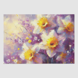 Papel De Seda Decoración Amarilla Púrpura Daffodil Floral