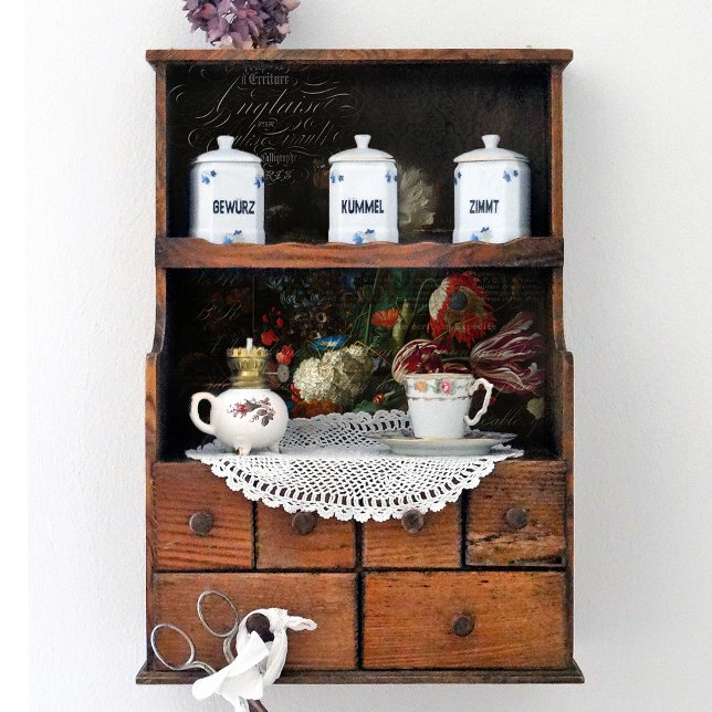 Papel De Seda Decoración antigua de flores y escritura francesa (Subido por el creador)