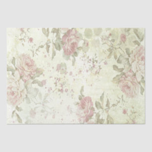 Papel De Seda Decoración antigua rosa floral vintage rosa