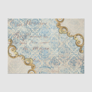 Papel De Seda Decoración azul ornate de inspiración francesa