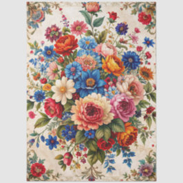 Papel De Seda Decoración barroca colorida de flores extra grande