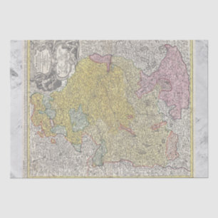 PAPEL DE SEDA DECORACIÓN BAVARIA VINTAGE RAROS MAPA