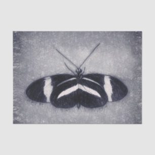 Papel De Seda Decoración blanca antigua de mariposa negra
