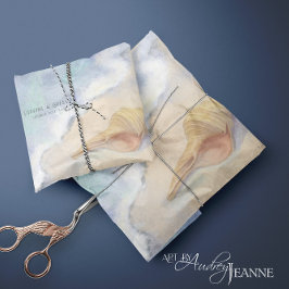 Papel De Seda Decoración blanca azul de arena de arena de la pla