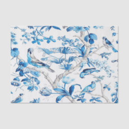 Papel De Seda Decoración china azul y blanca