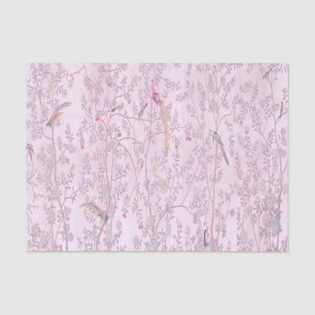 Papel De Seda Decoración china rosada (Anverso)